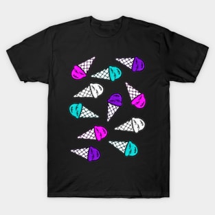 Colorful Ice Cream Pack and Pattern T-Shirt